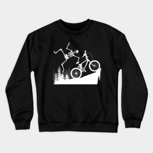 Funny Skeleton BMX Halloween Gift For Men And Boys Crewneck Sweatshirt